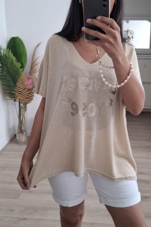 TOP LA VIE EN ROSE gold