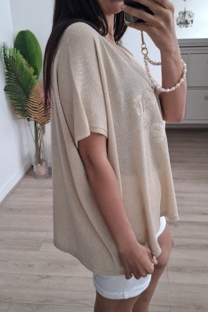 TOP LA VIE EN ROSE gold