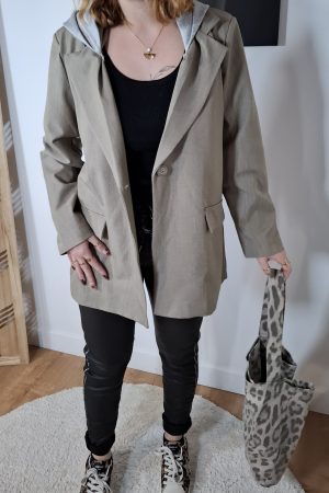 Blazer à capuche AMELIE gris
