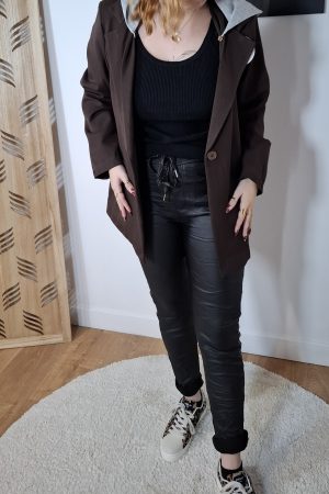 Blazer à capuche AMELIE marron