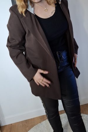 Blazer à capuche AMELIE marron