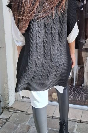 Ensemble pull et chemise ÉLINA noir