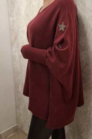 Pull ETOILE bordeaux