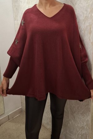 Pull ETOILE bordeaux