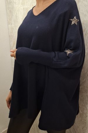 Pull ETOILE bleu marine