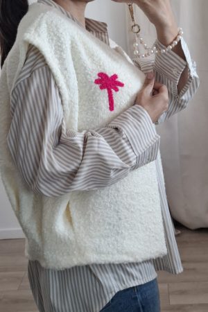 Gilet palmier fushia