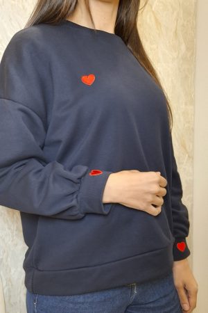 Sweat coeur marine