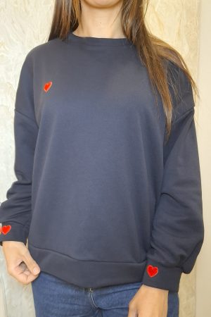 Sweat coeur marine