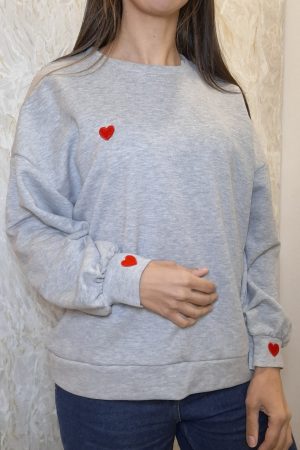 Sweat coeur gris