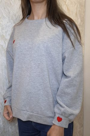 Sweat coeur gris