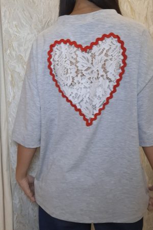 Tee-Shirt coeur gris