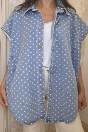 VESTE MOLY POIS JEAN SANS MANCHE