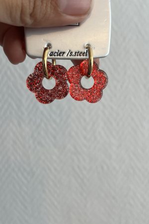 BOUCLE FLEURS Rouge