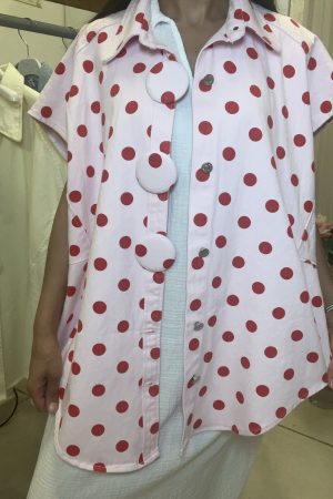VESTE MOLY POIS ROUGE